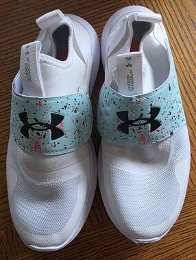 Under Armour White & Mint Slip-On Athletic Shoes NWT